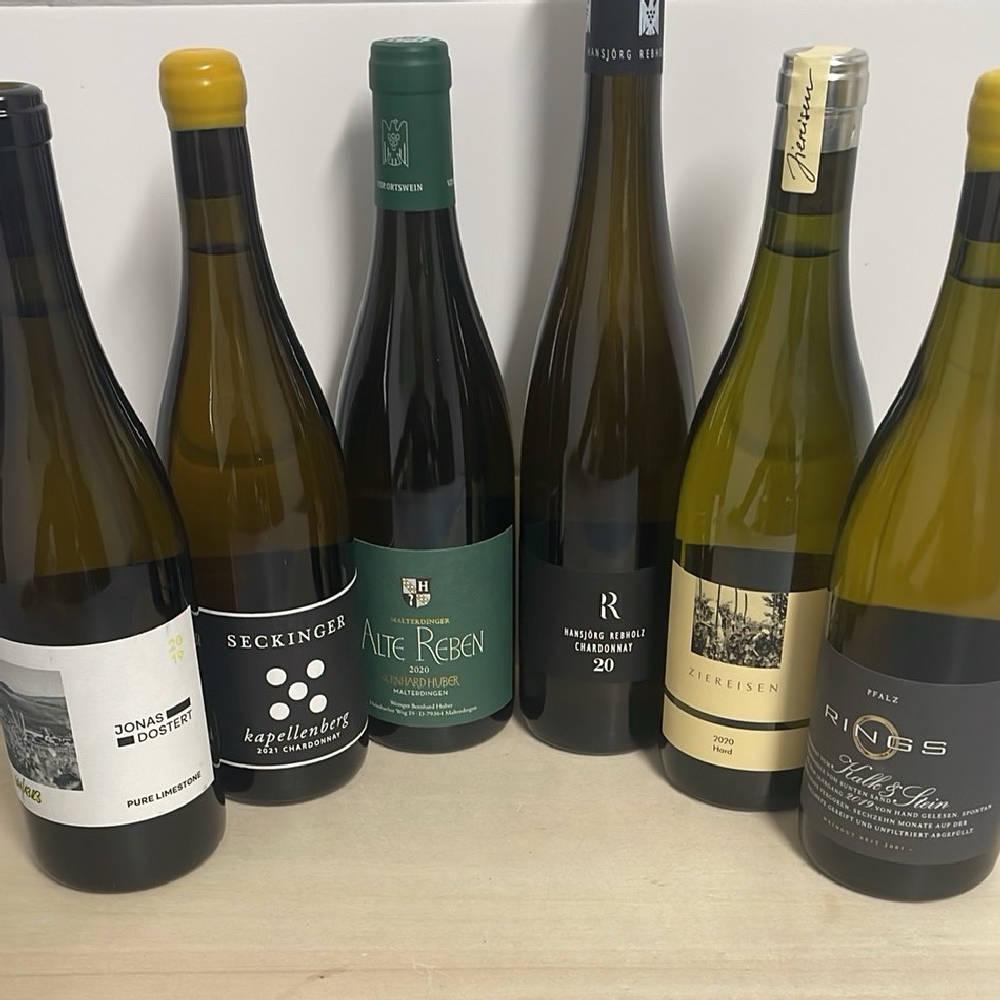 6er Paket Chardonnay Huber, Rebholz, Seckinger, etc