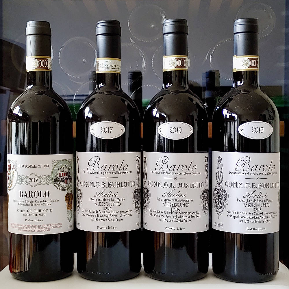 Comm. G.B. Burlotto Barolo „ACCLIVI“ 2x 2019, 1x 2017, plus 1x Barolo 2019