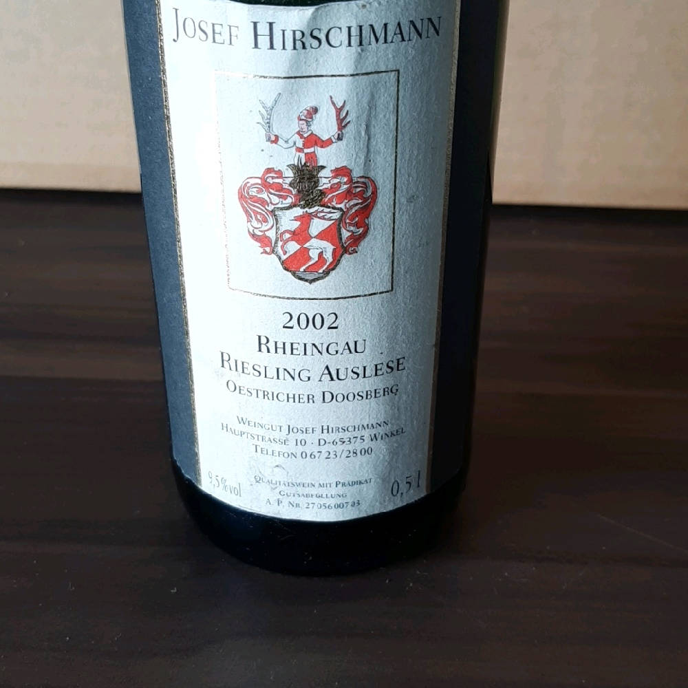 2002er Rheingau Riesling Auslese Oestricher Doosberg Josef Hirschmann