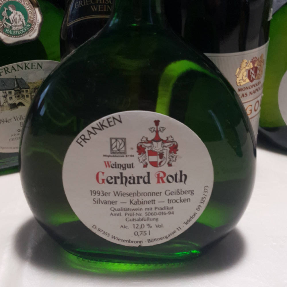 Silvaner Kabinett trocken Franken 1993er Wiesenbronner Geißberg