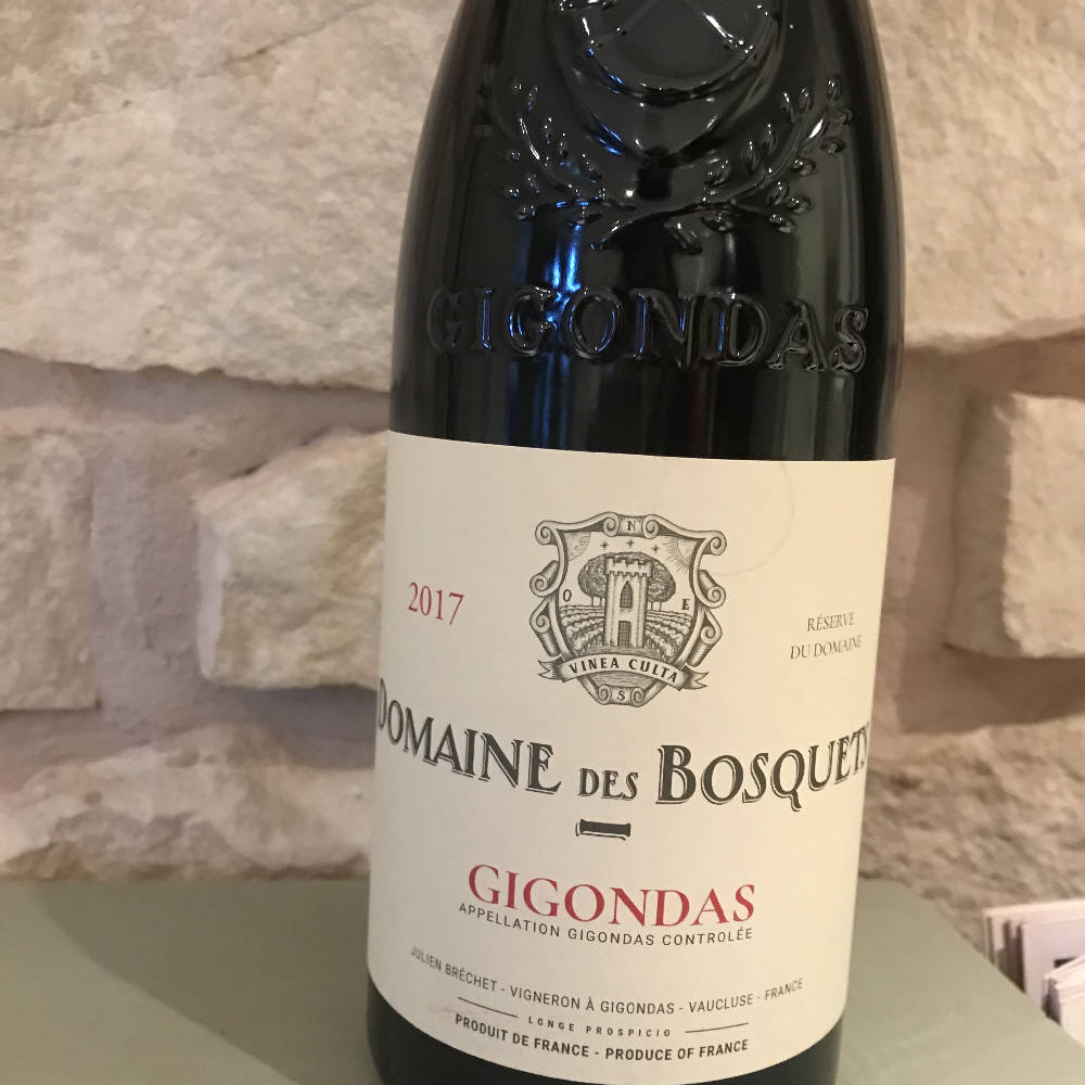 Bosquets, Gigondas, rouge 2017-cépages Grenache, Syrah, Mourvèdre, Cinsault