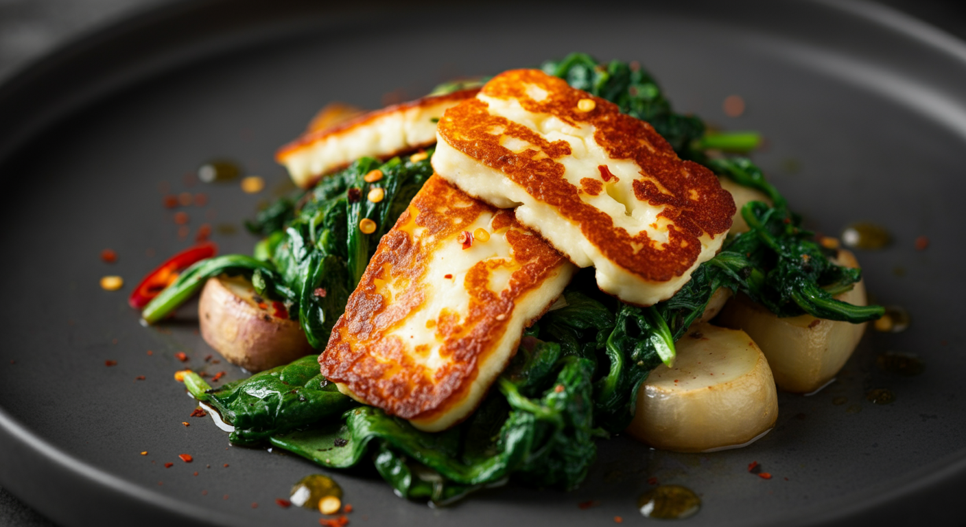 Spiced Turnip and Halloumi Sauté with Lemon