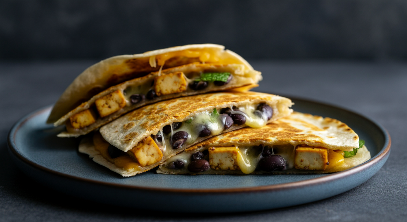 Black Bean & Tofu Smash Quesadillas