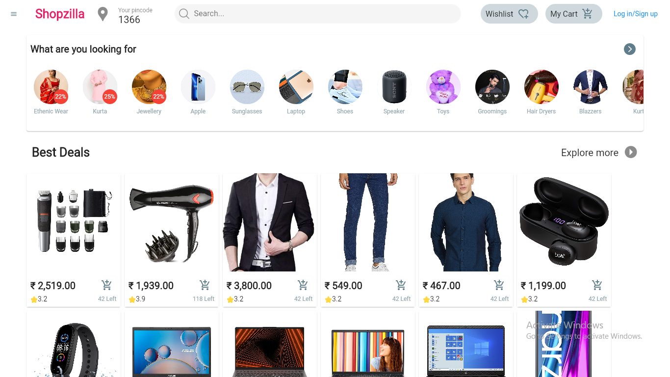 E-commerce app using Flutter web image