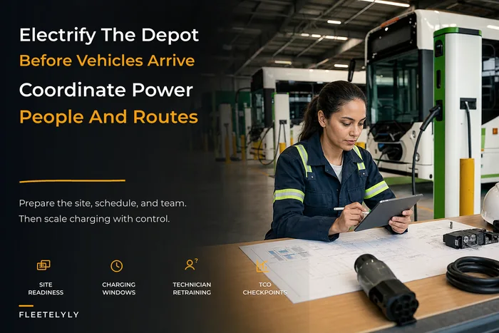 Depot roadmap for fleet electrification and charging operations