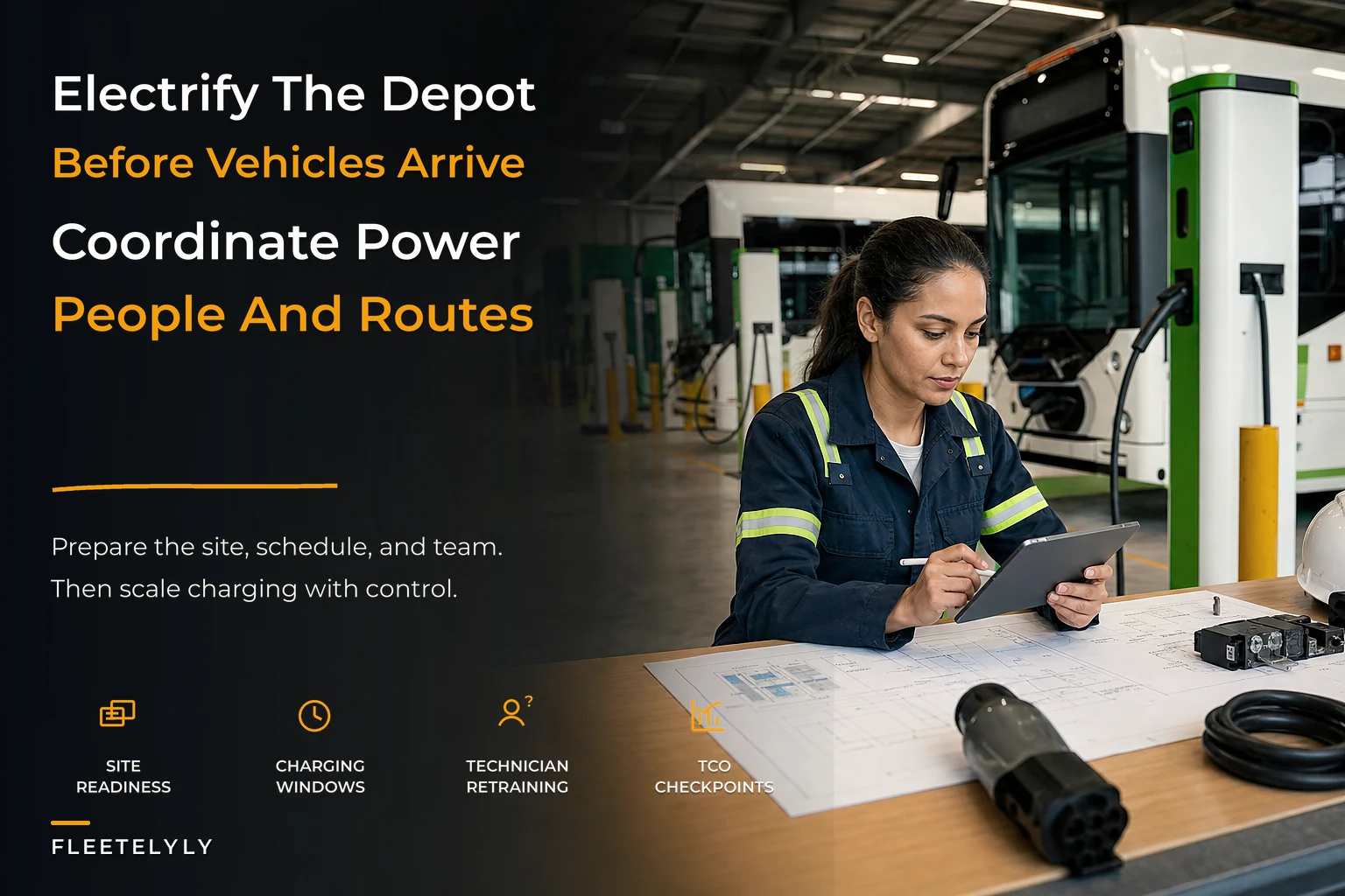 Depot roadmap for fleet electrification and charging operations