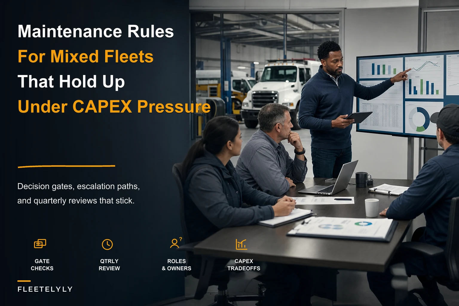 Maintenance governance framework for mixed fleets: decision gates, quarterly reviews and CAPEX tradeoffs