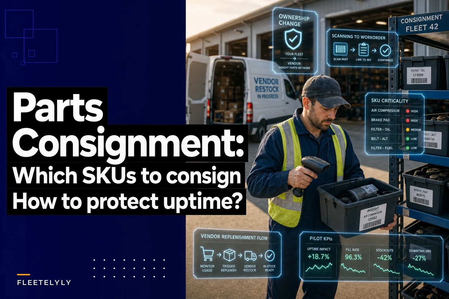Parts consignment playbook for fleets: which SKUs to consign and how to protect uptime