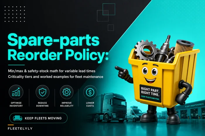 Spare-parts reorder policy for variable lead times: min/max, safety stock and criticality tiers