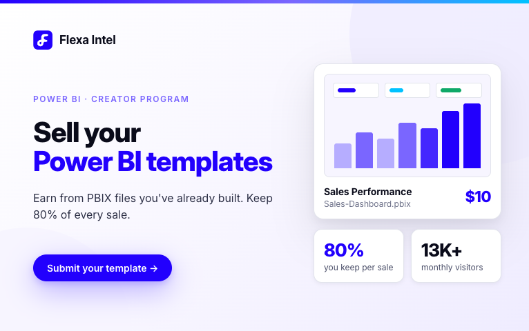 Sell Your Power BI Templates — Flexa Intel
