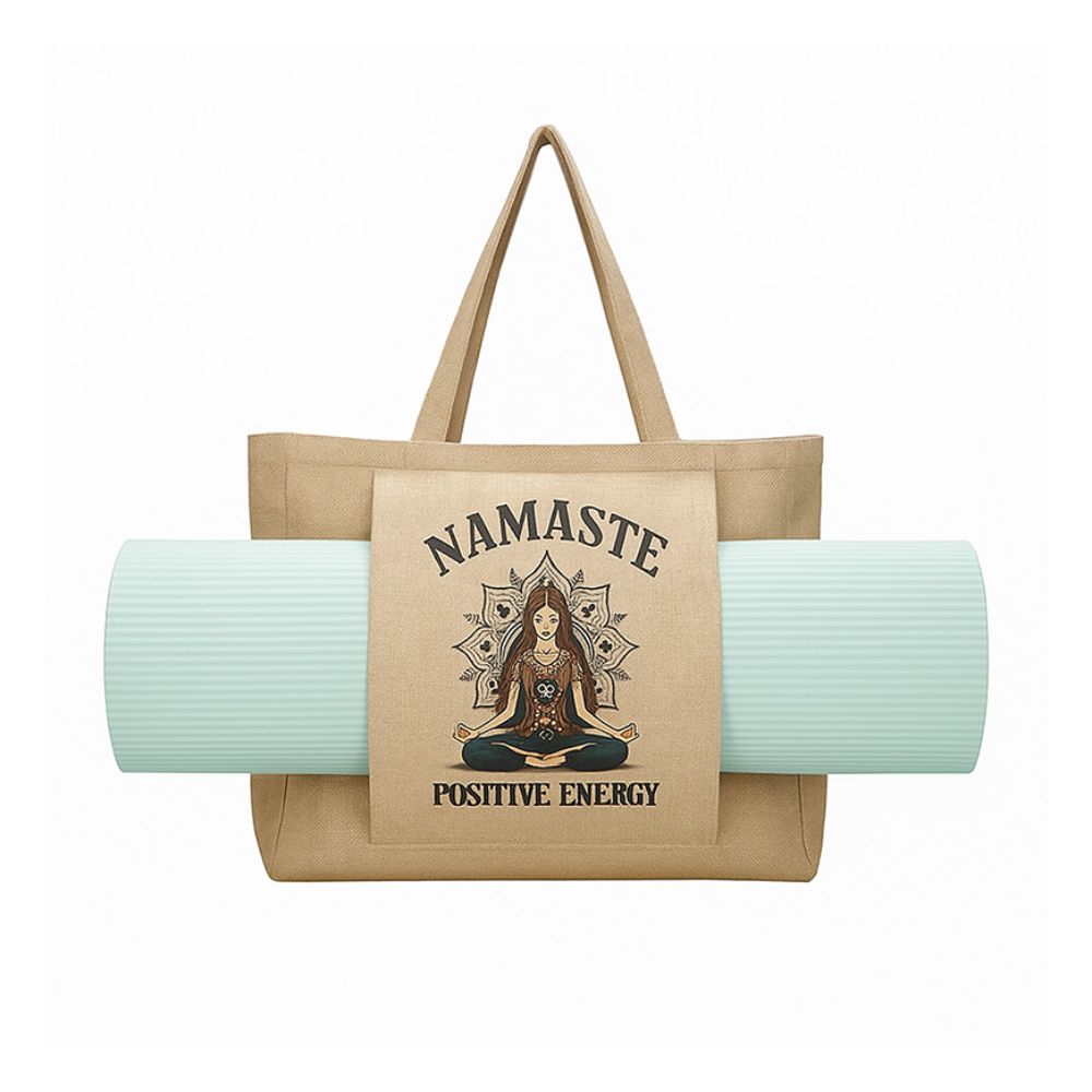 Tote Bag Yoga de lino oscuro 2
