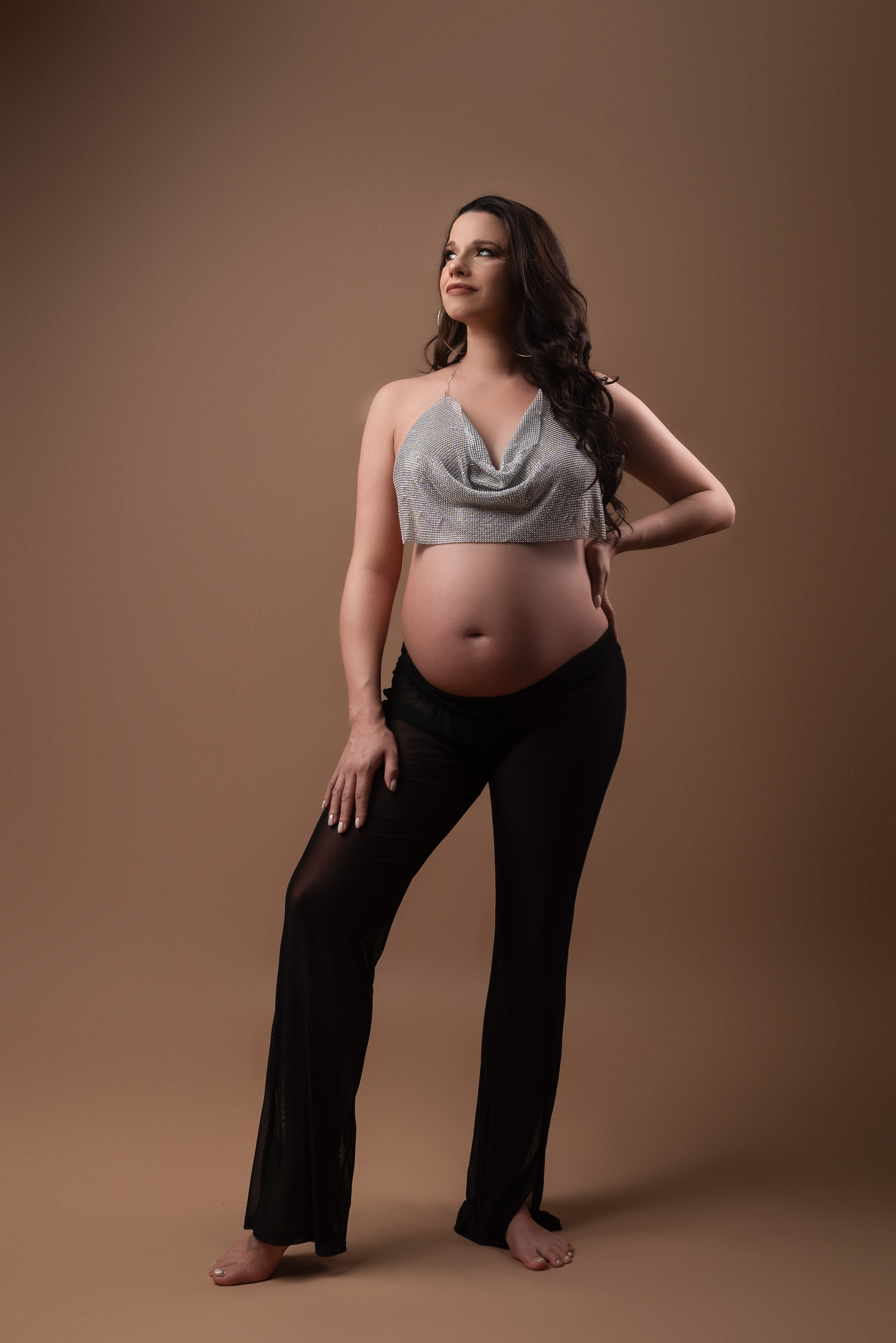 Pantalón tul y top plateado