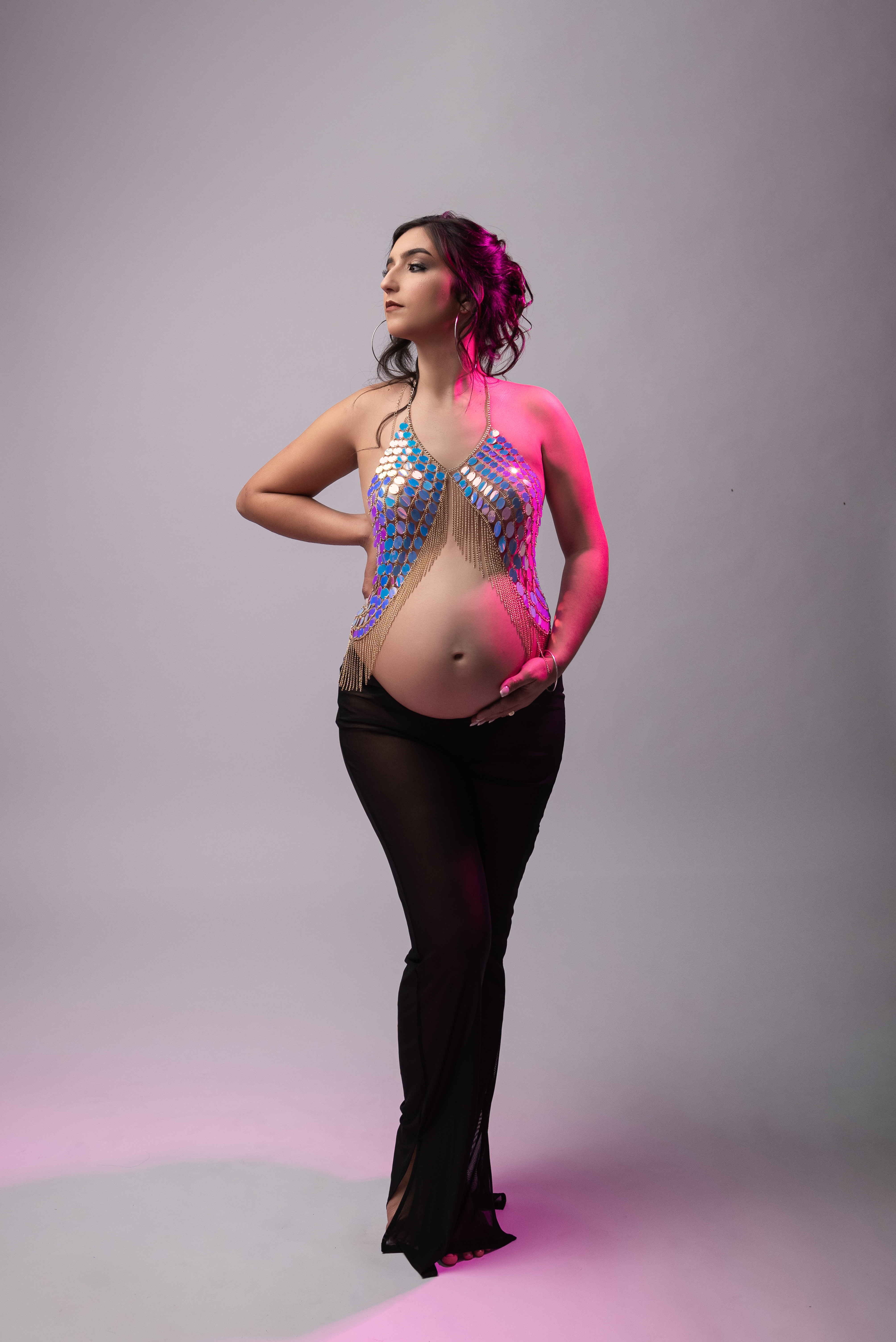 Pantalón tul y top tornasolado