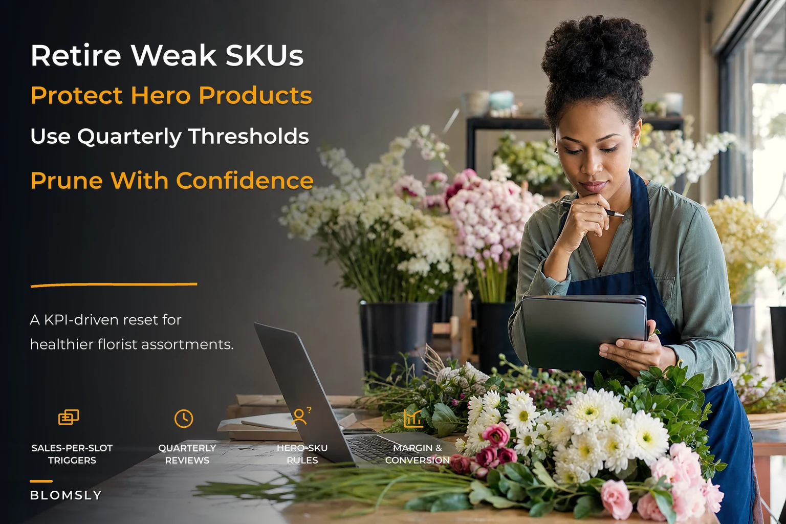 Assortment-pruning framework for florists to retire low-performing SKUs