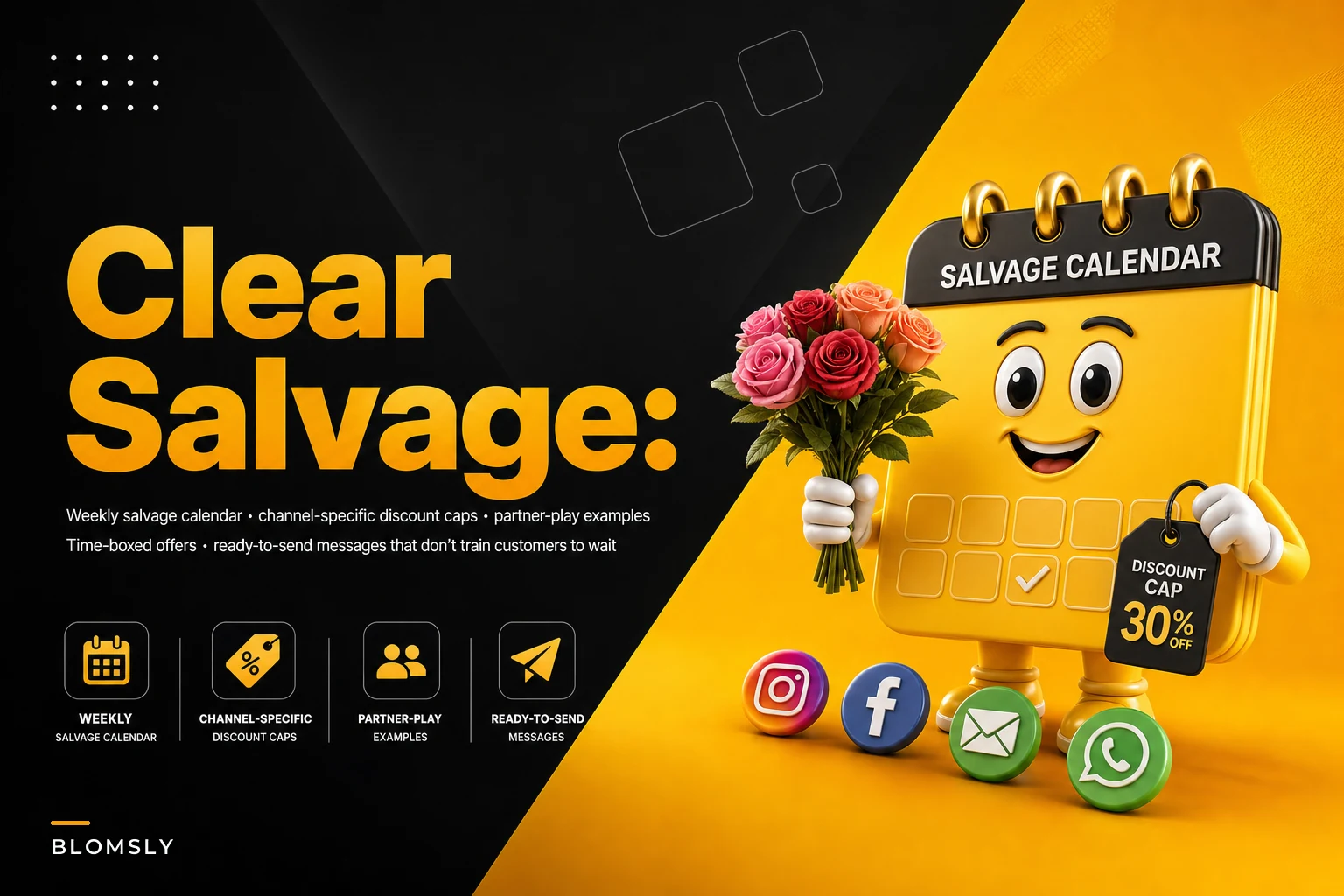 Clear salvage stock without training customers to wait: a channel‑safe promotions calendar for florists