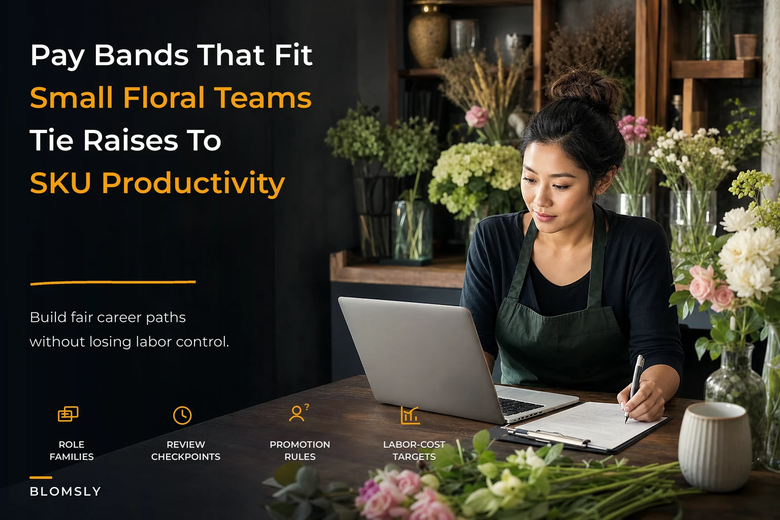 Pay bands and career ladders for small floral teams