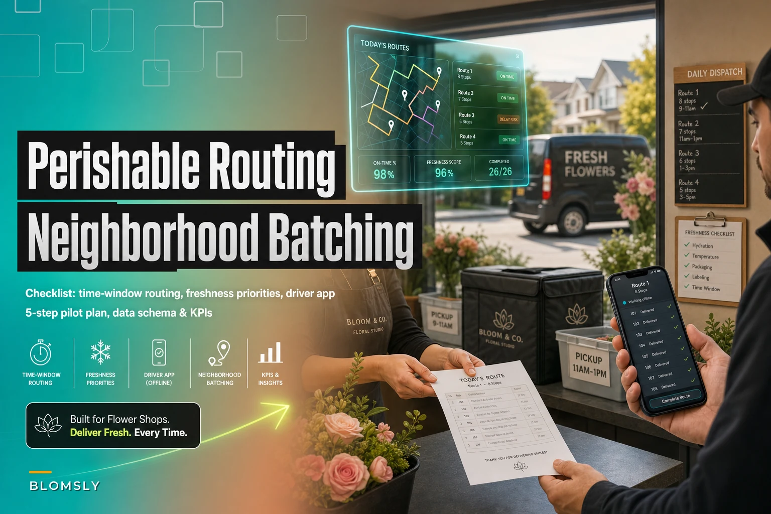Routing software for florists: a practical checklist and pilot plan for perishable-aware neighborhood batching