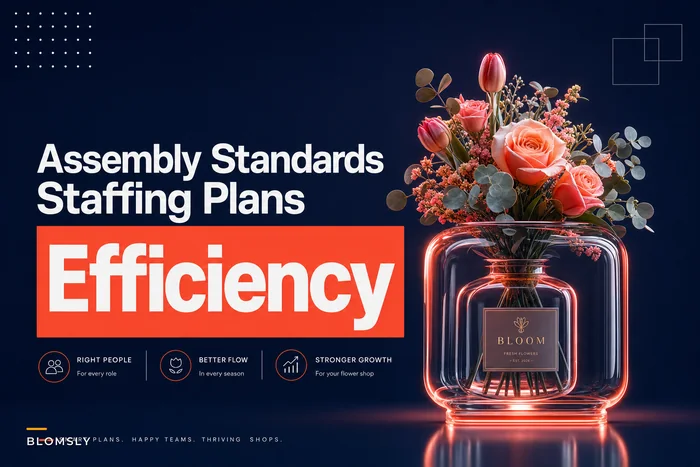Set bouquet assembly time standards: run time studies and turn results into staffing plans