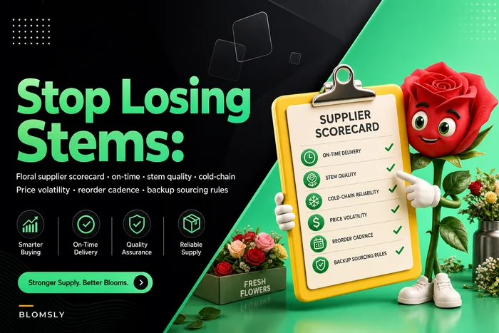 Stop losing stems: build a floral supplier scorecard to improve fill rates and quality
