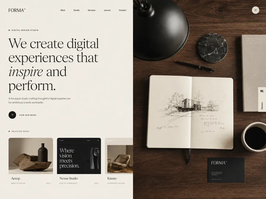 Design studio website: We create digital experiences that inspire and perform
