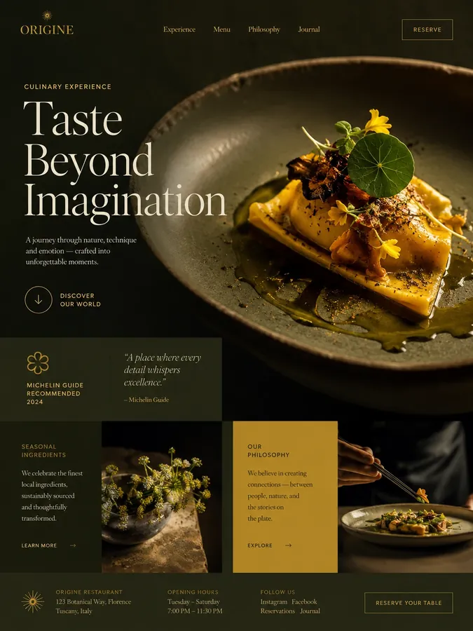 Taste Beyond Imagination restaurant website