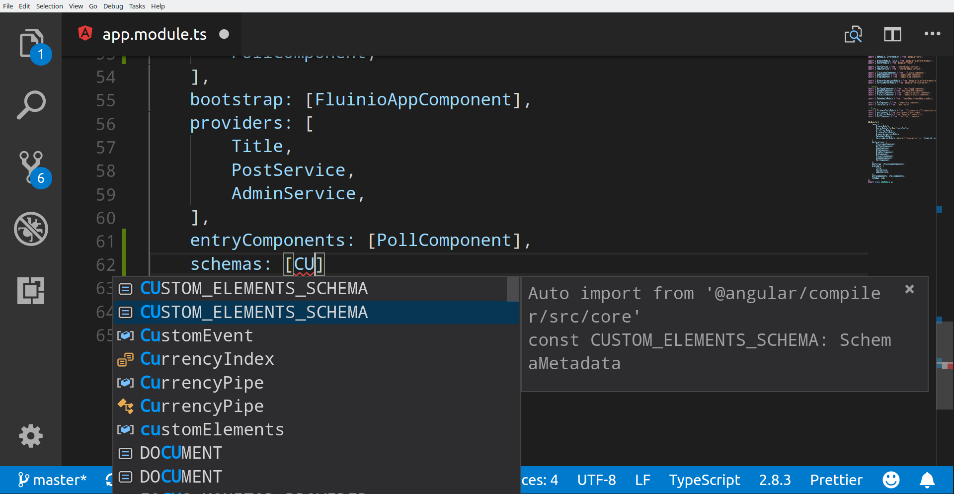 VS Code shows two options for importing, the second one is wrong