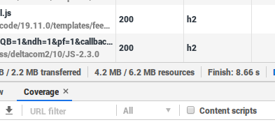 Network tab can show JS resources size and transfers