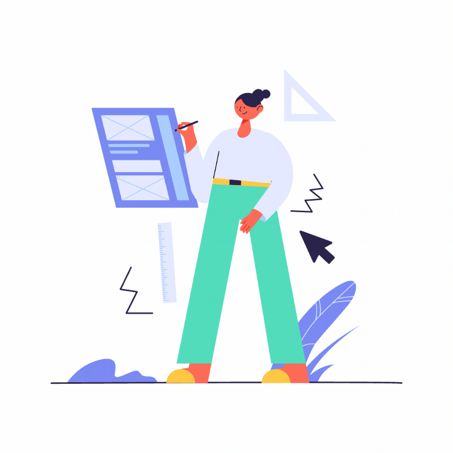 Illustration of a developer coding