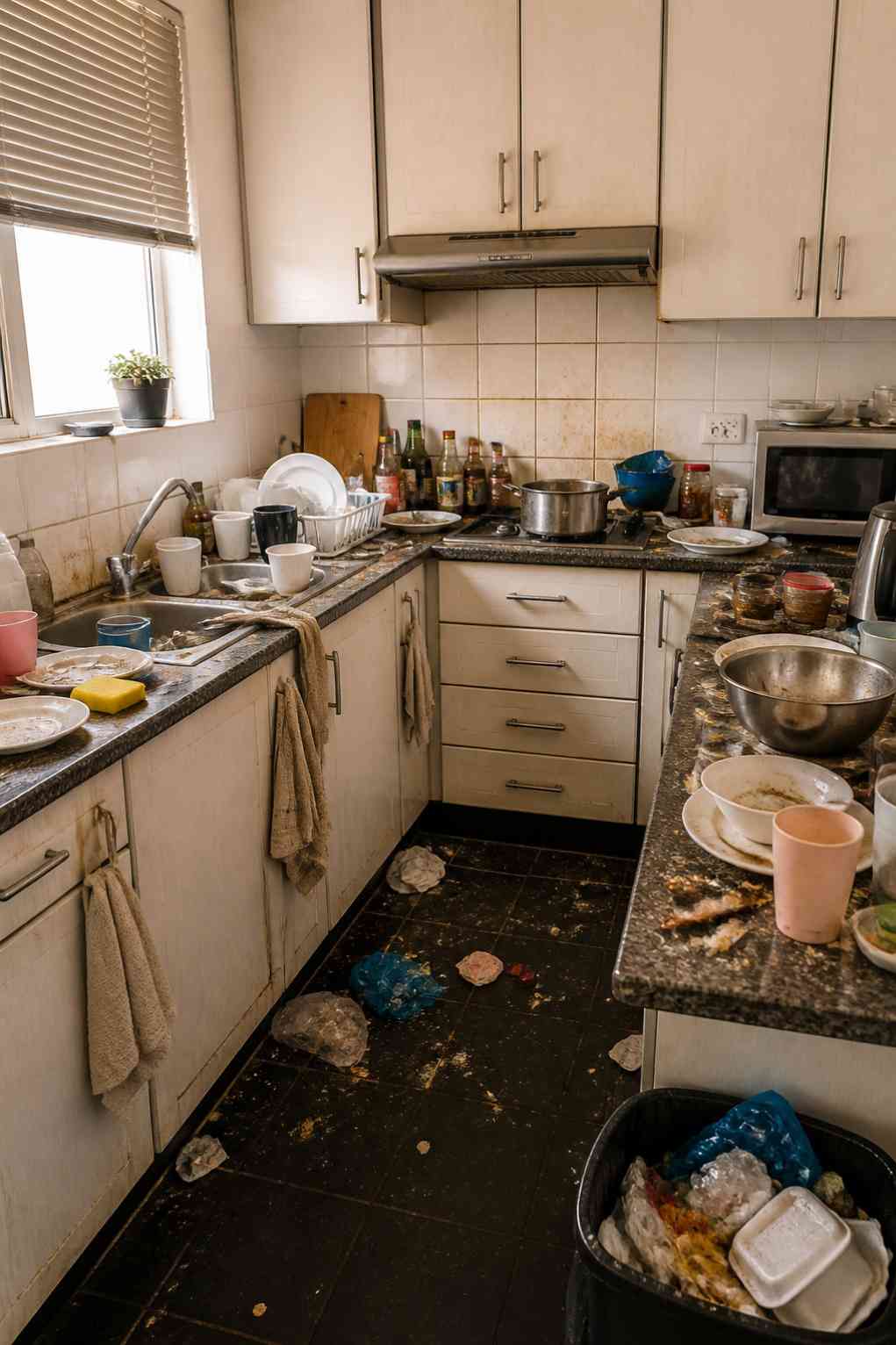 Kitchen before cleaning