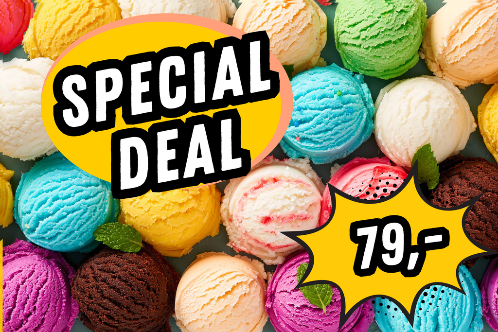 Fire udvalgte isvarianter til kun 79 kr.🍨