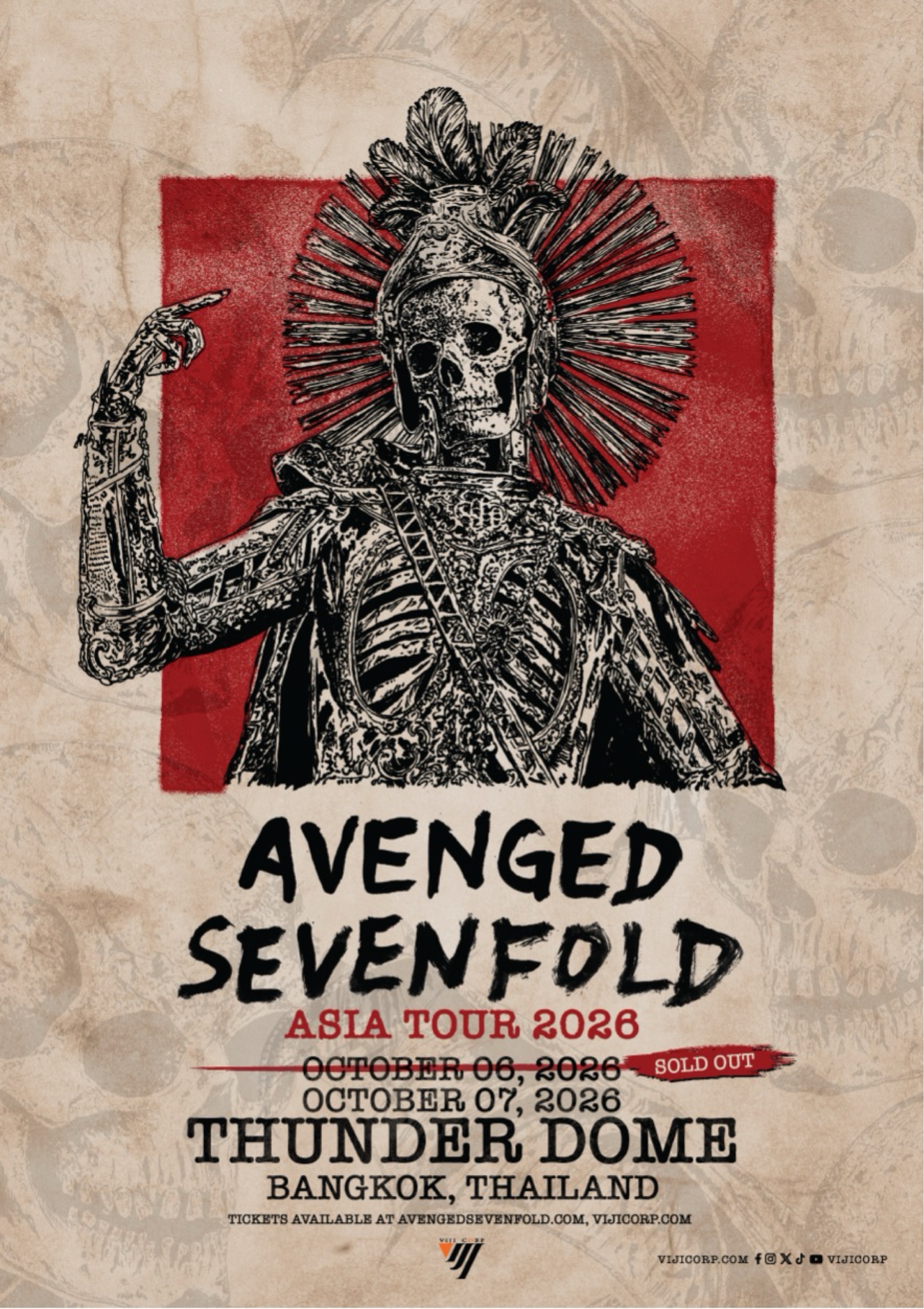 AVENGED SEVENFOLD ASIA TOUR 2026 In Bangkok