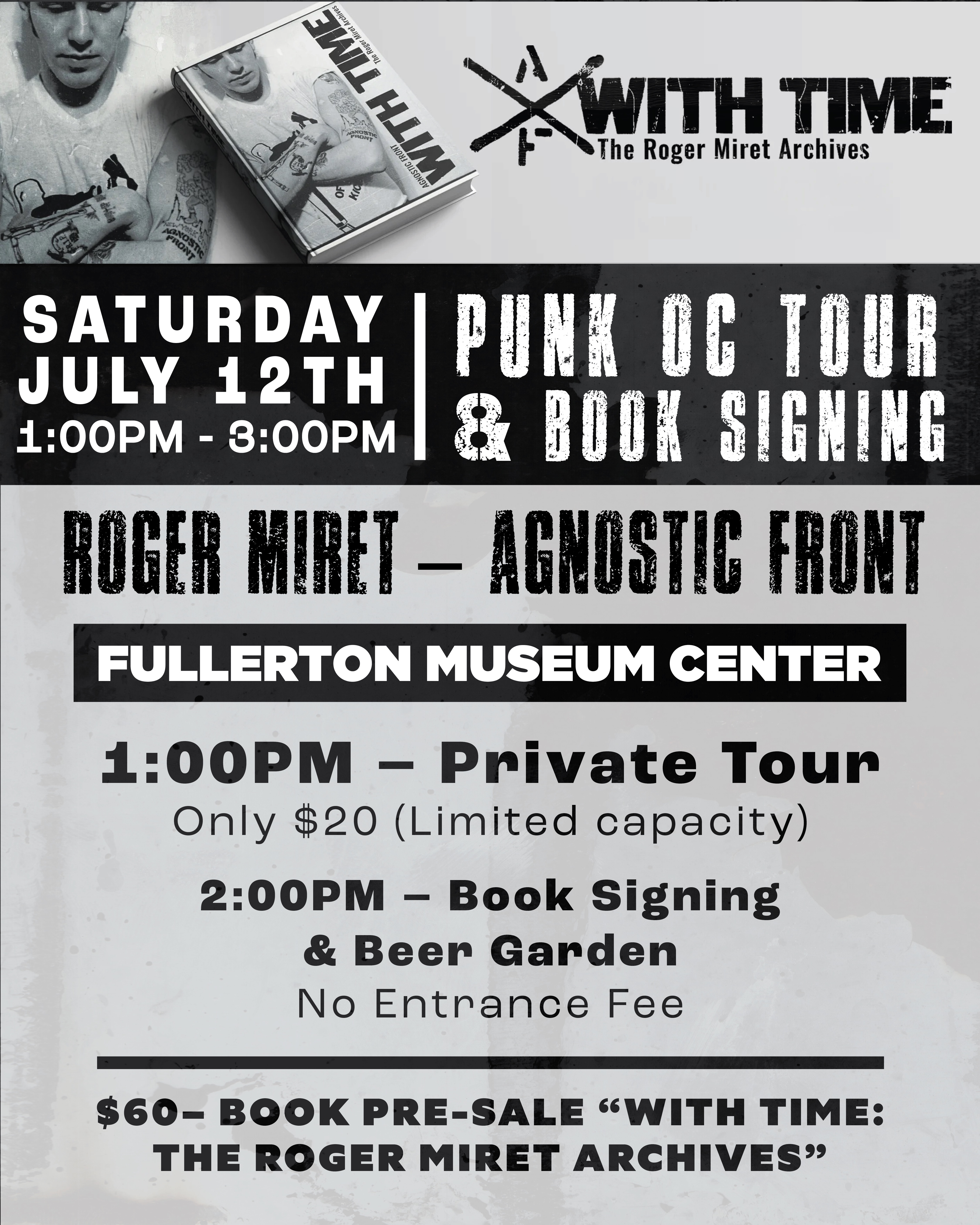 Punk Tour + Book Signing with Roger Miret of Agnostic Front