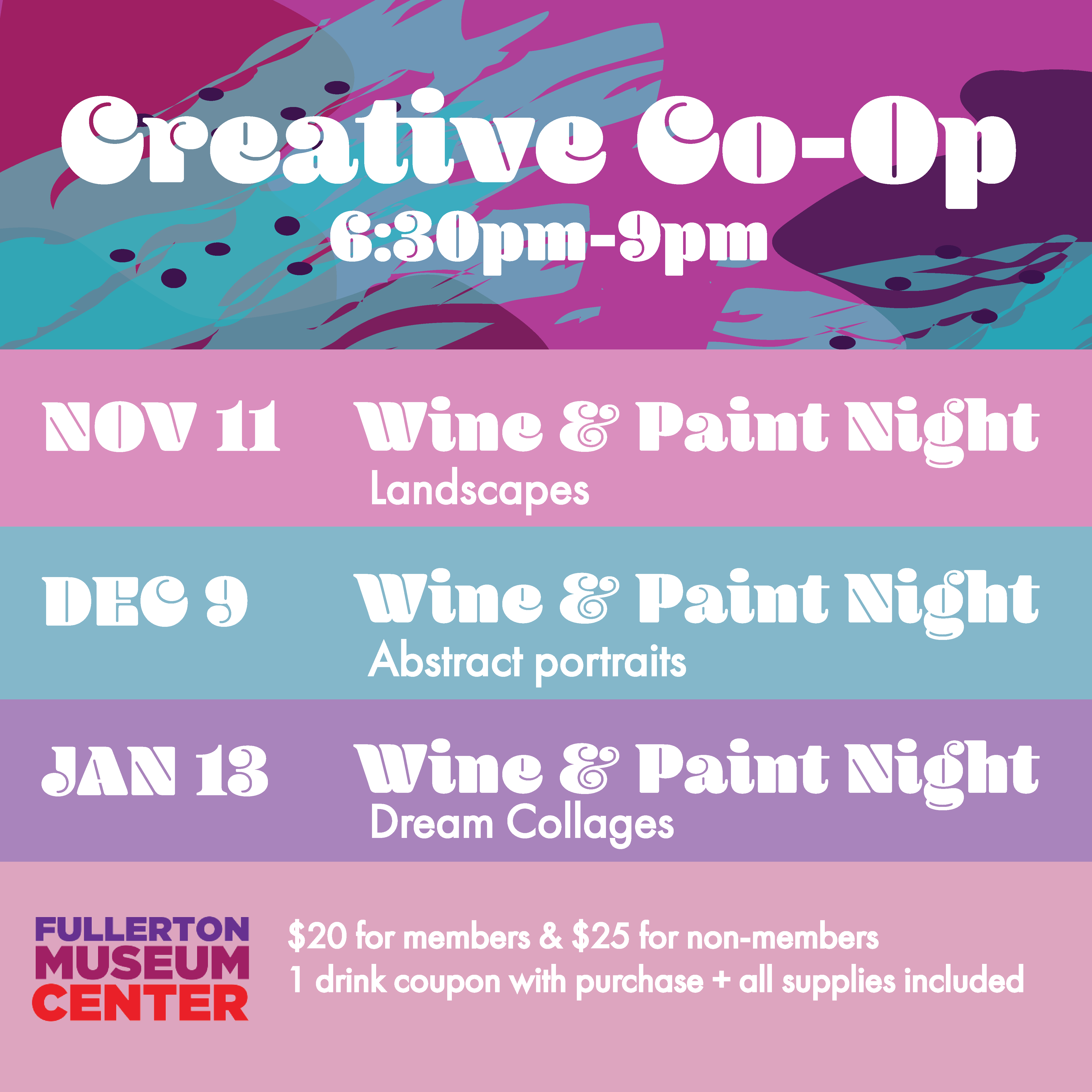 Wine & Paint Night: Abstract portraits
