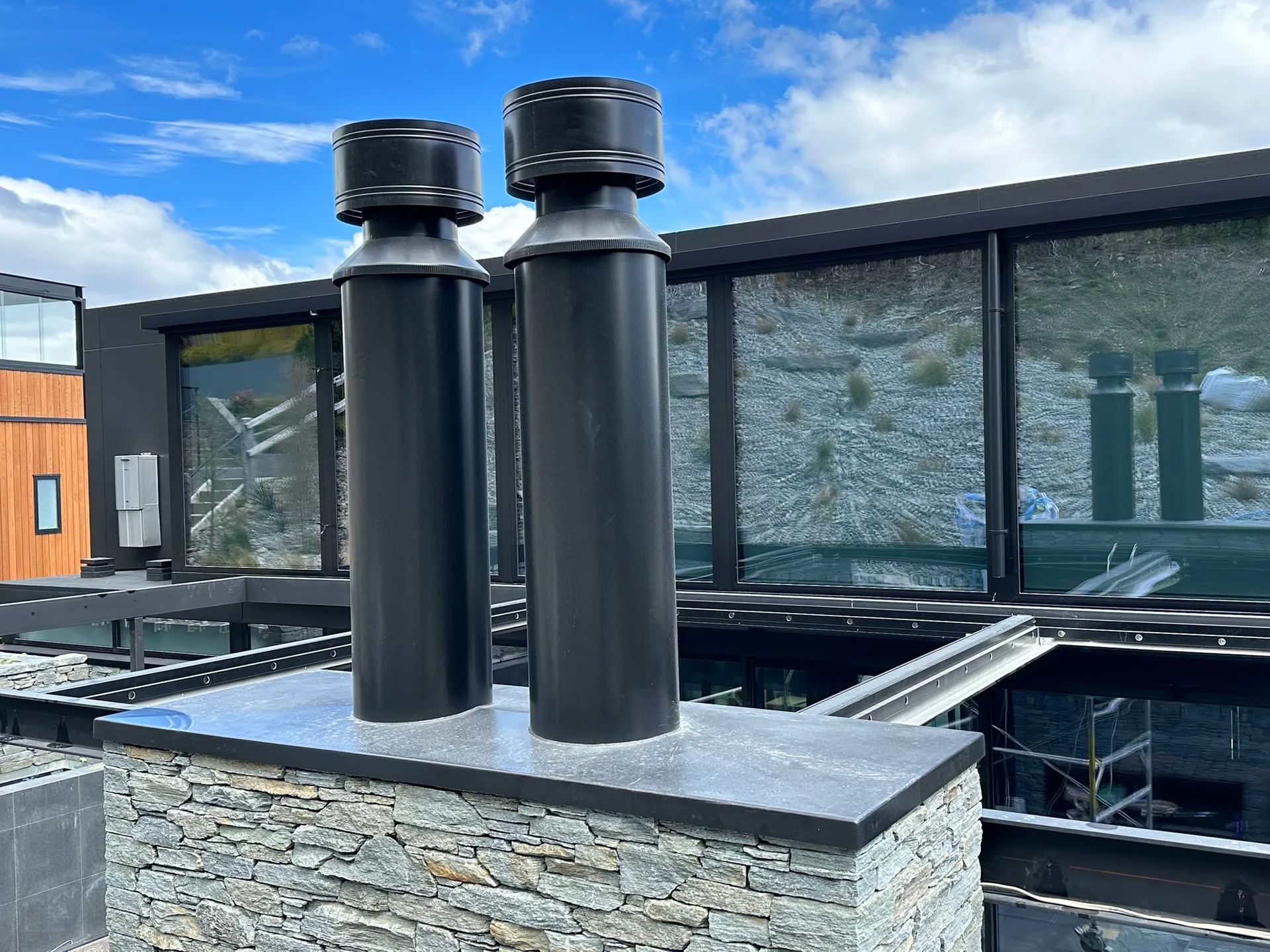 Folded aluminium chimney cap