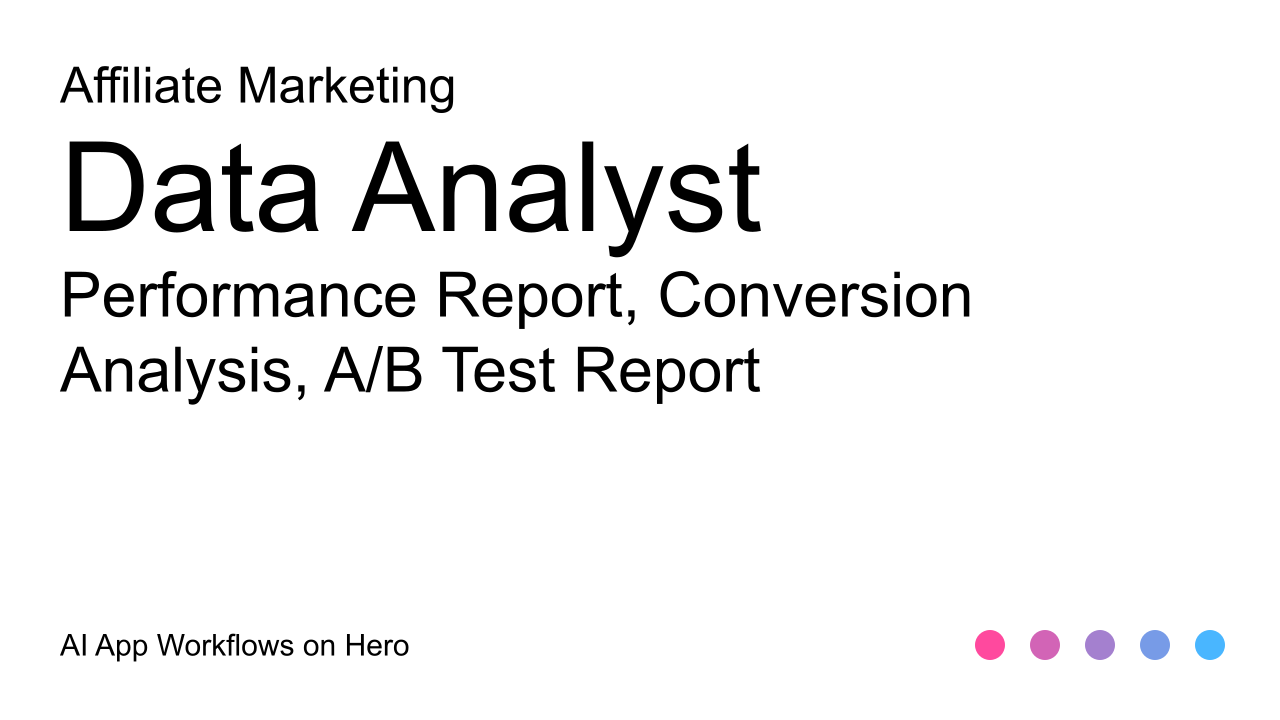 The text Affiliate Marketing with AI Data Analysis Tools for Affiliate Marketing Workflows