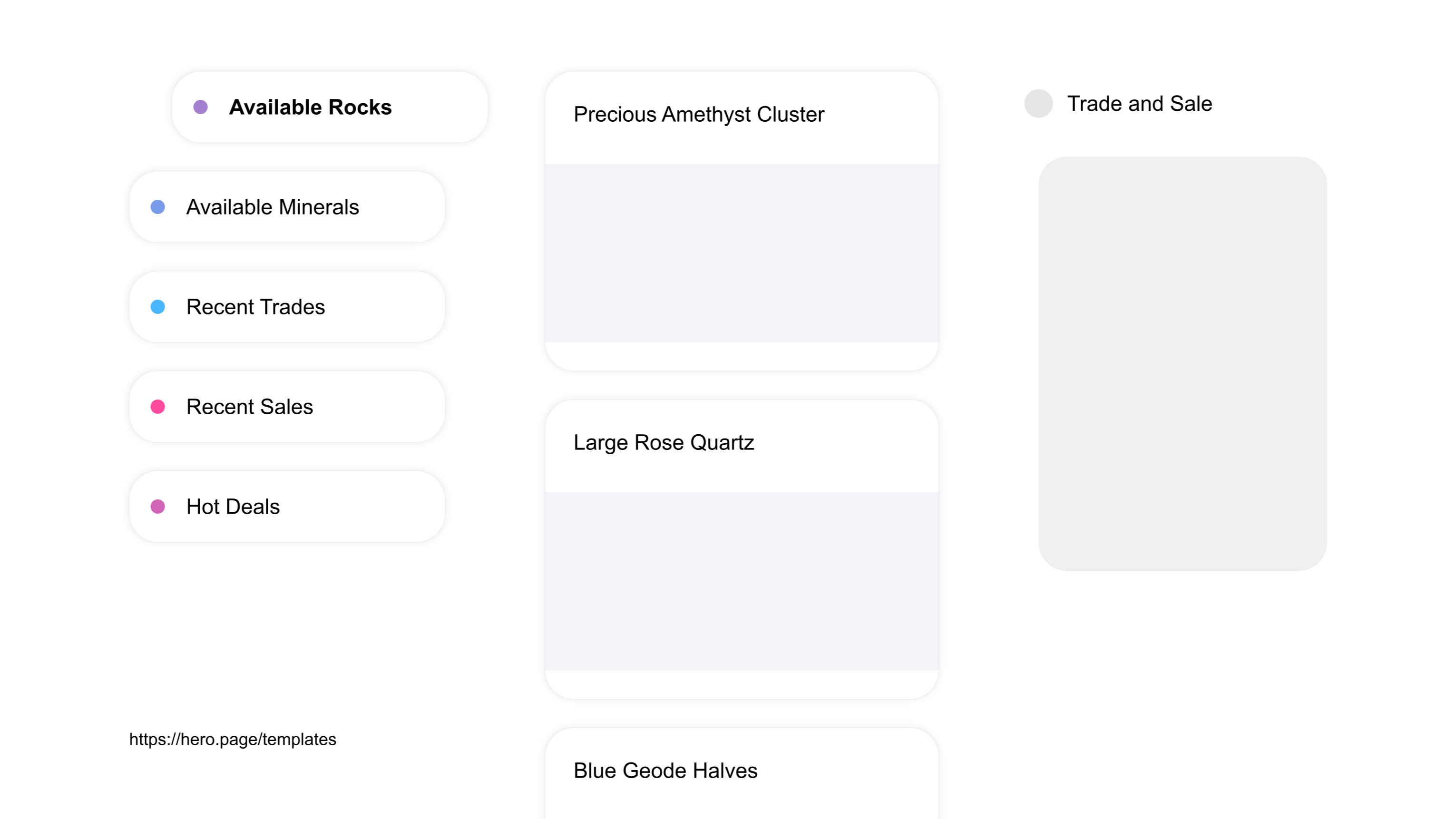 A visual diagram of what a Rock and Mineral Collecting space looks like with relevant lists