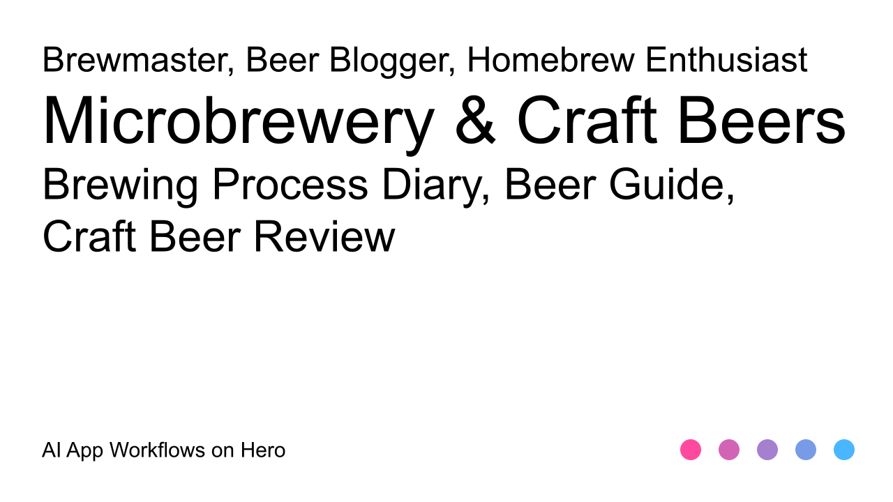 The text Microbrewery & Craft Beers and Brewing Process Diary, Beer Guide, Craft Beer Review on a white background