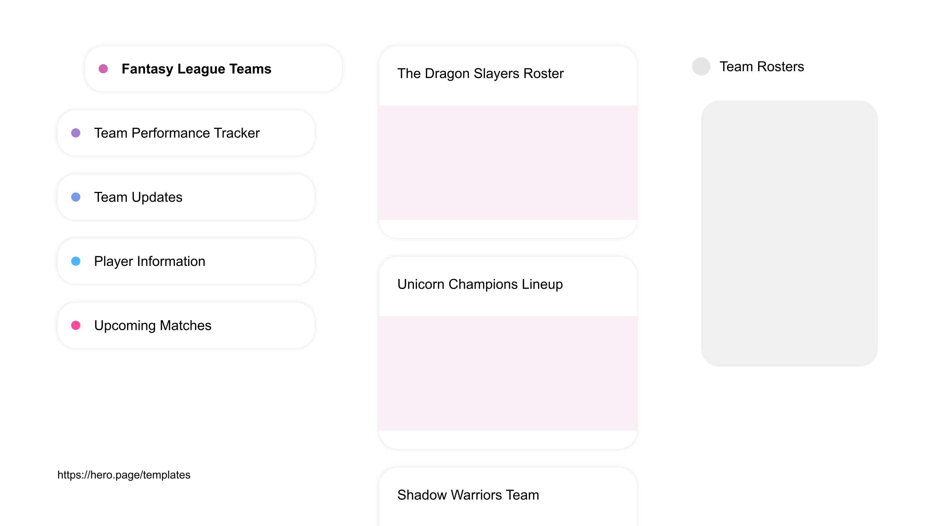 A visual diagram of what a Sports Fan Communities space looks like with relevant lists