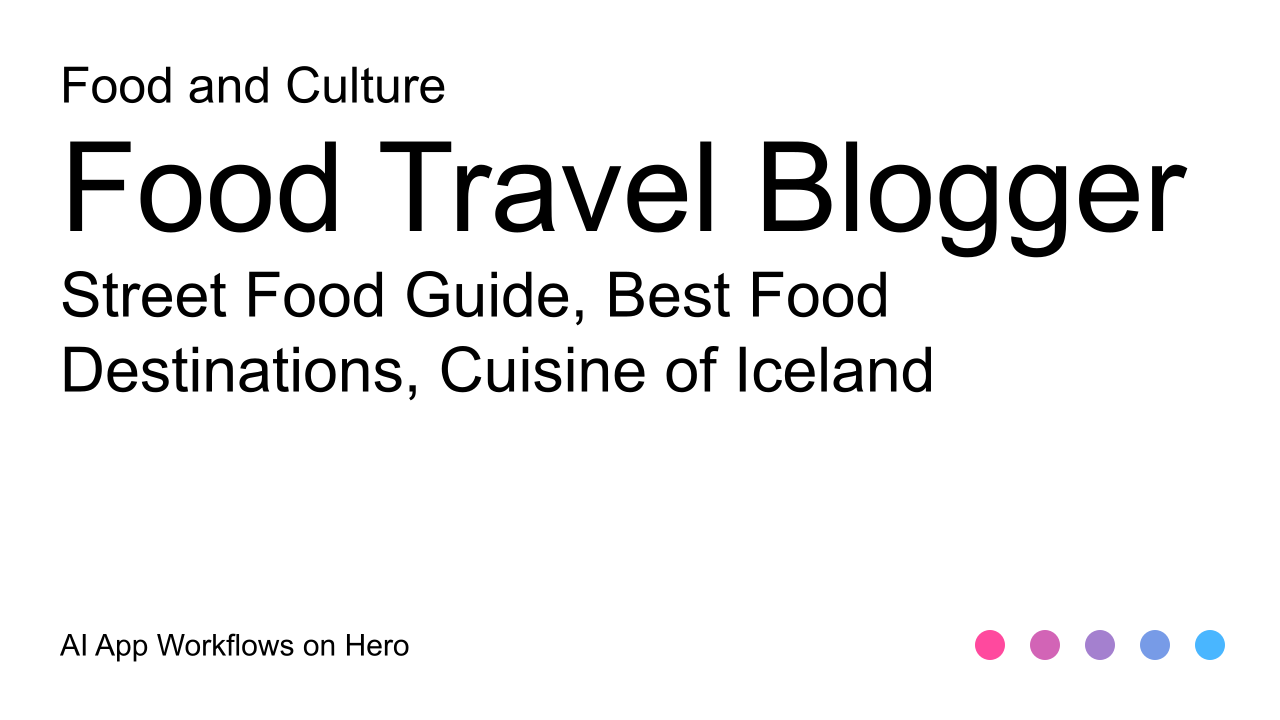 The text Ultimate Food Guides using AI in Travel Blogging for Food and Culture Workflows