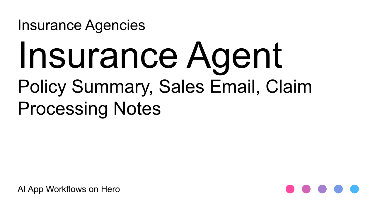 The text Insurance Tasks Using AI Solutions for Insurance Agencies Workflows