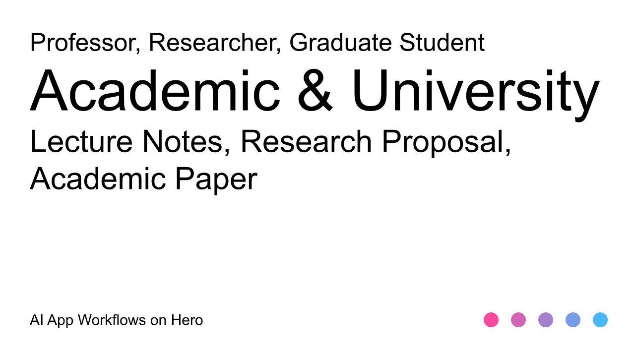 The text Academic & University and Lecture Notes, Research Proposal, Academic Paper on a white background