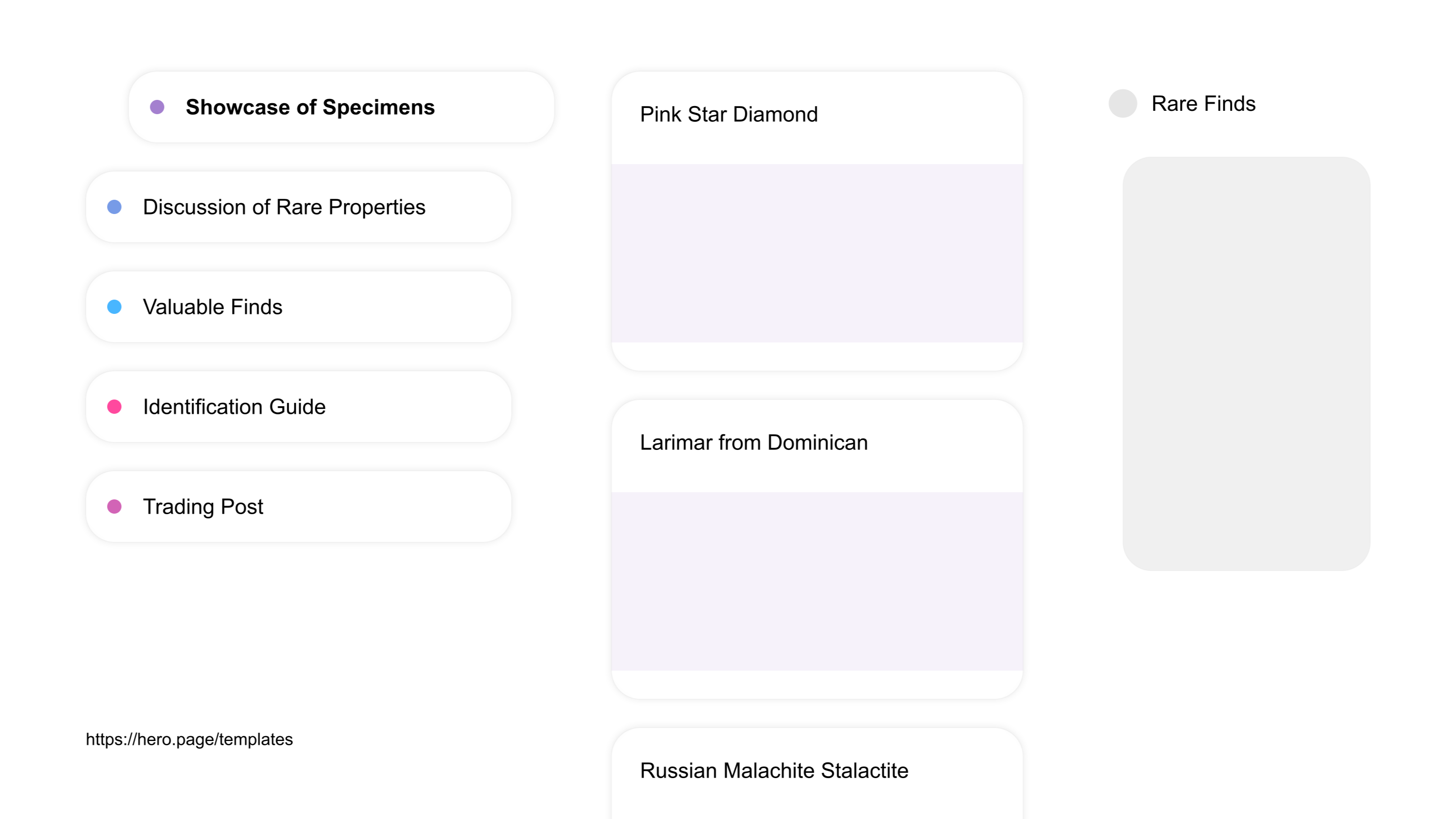 A visual diagram of what a Rock and Mineral Collecting space looks like with relevant lists