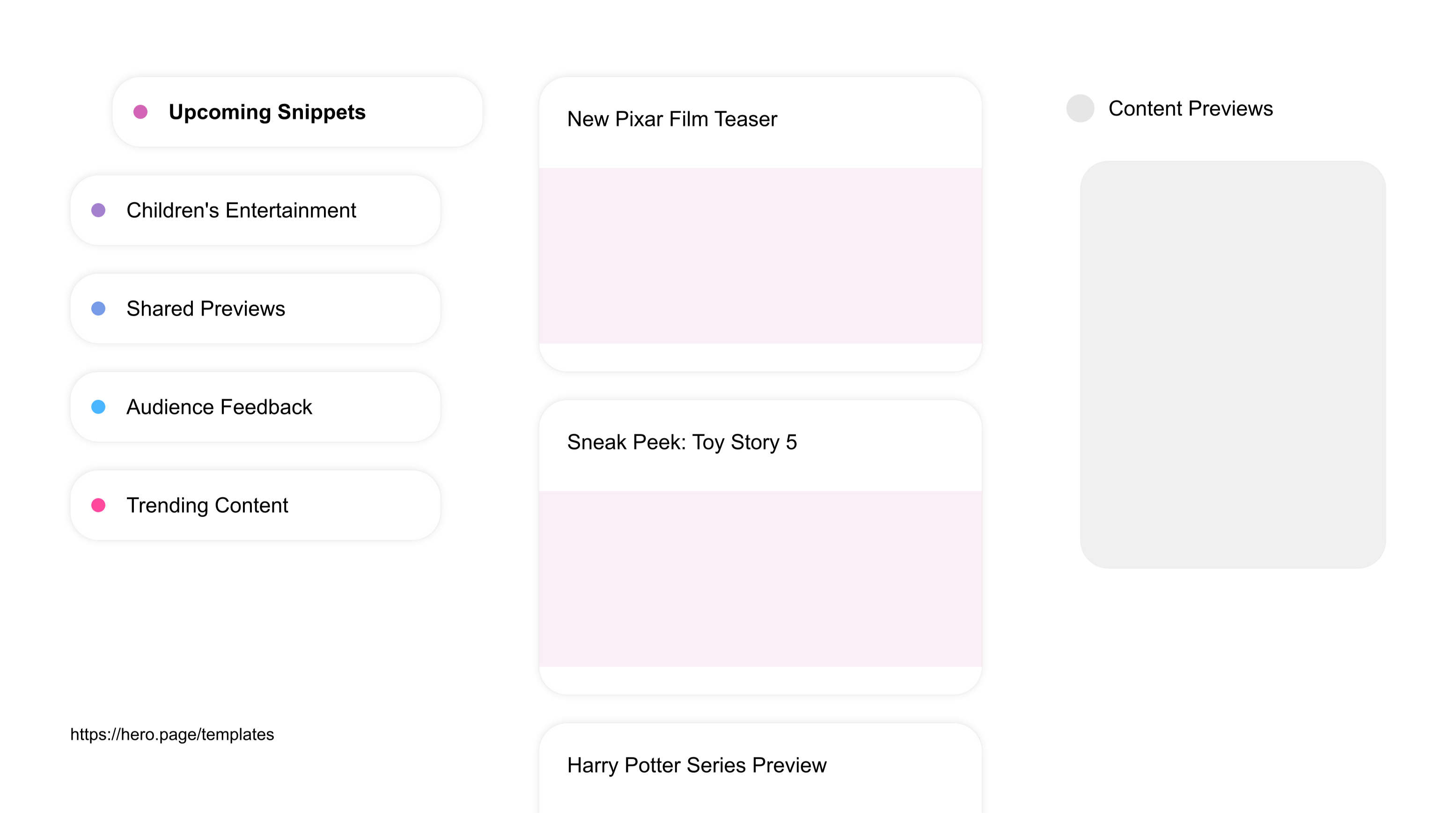 A visual diagram of what a Children's Entertainment space looks like with relevant lists A visual diagram of what a Children's Entertainment space looks like with relevant lists