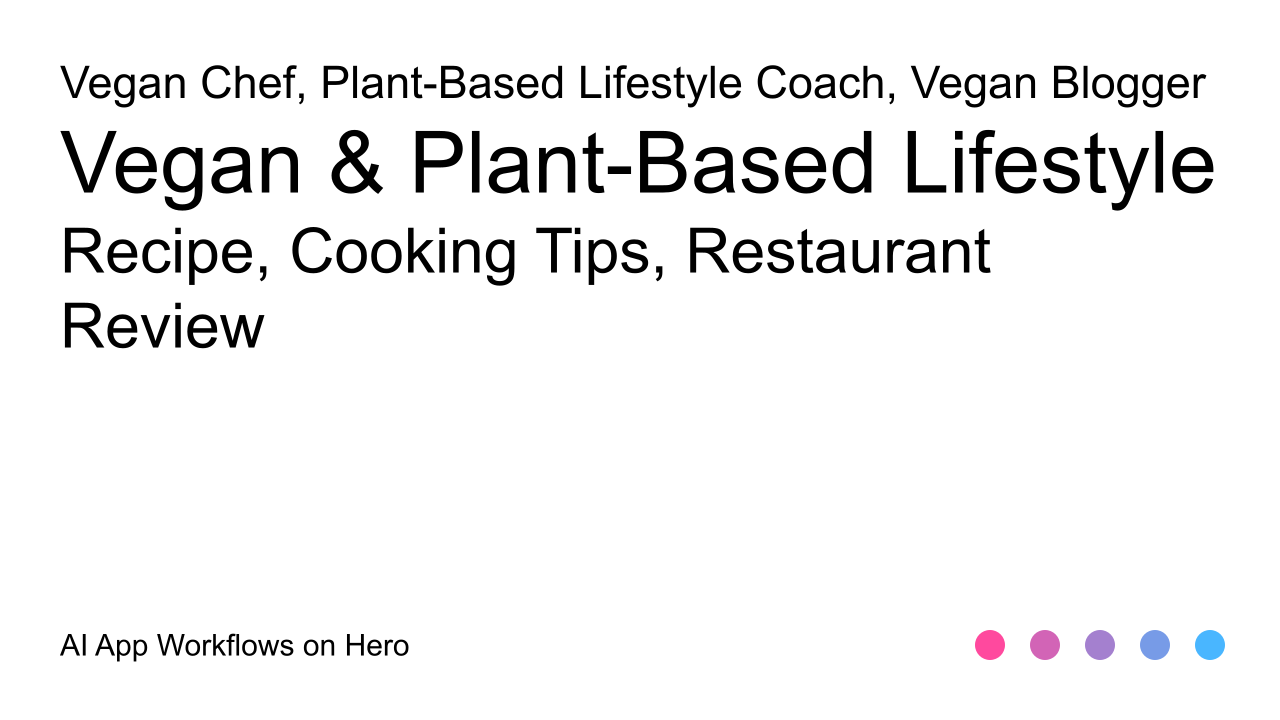The text Vegan & Plant-Based Lifestyle and Recipe, Cooking Tips, Restaurant Review on a white background