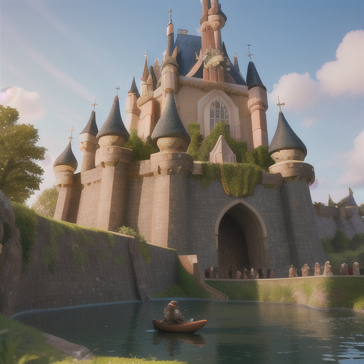 In the heart of the kingdom, there stood an impenetrable castle, protected by high walls and a deep moat, guarded fiercely by loyal knights in shining armor.
