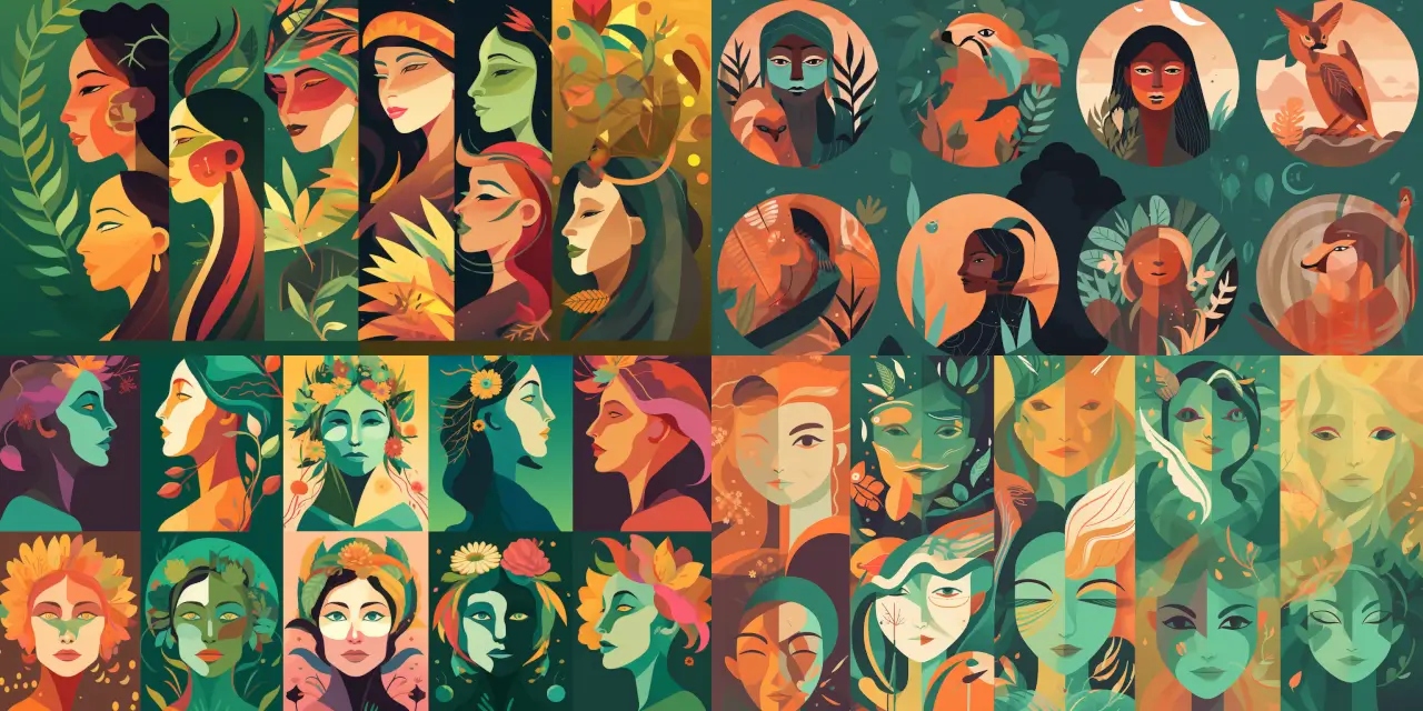 Design a collection of {{number}} nature-inspired avatars for Vector Art Avatars, each representing a distinct {{environment_or_season_1}}, such as {{environment_1}}, {{environment_2}}, or {{season_1}}, and {{season_2}}. Incorporate elements from various art styles like {{style_1}}, {{style_2}}, and {{style_3}}, while drawing inspiration from artists like {{artist_1}} and {{artist_2}}. Utilize vivid colors or mediums, including {{medium_1}} and {{medium_2}}, to evoke a strong sense of {{theme_1}}, {{theme_2}}, and {{theme_3}} in each avatar design.