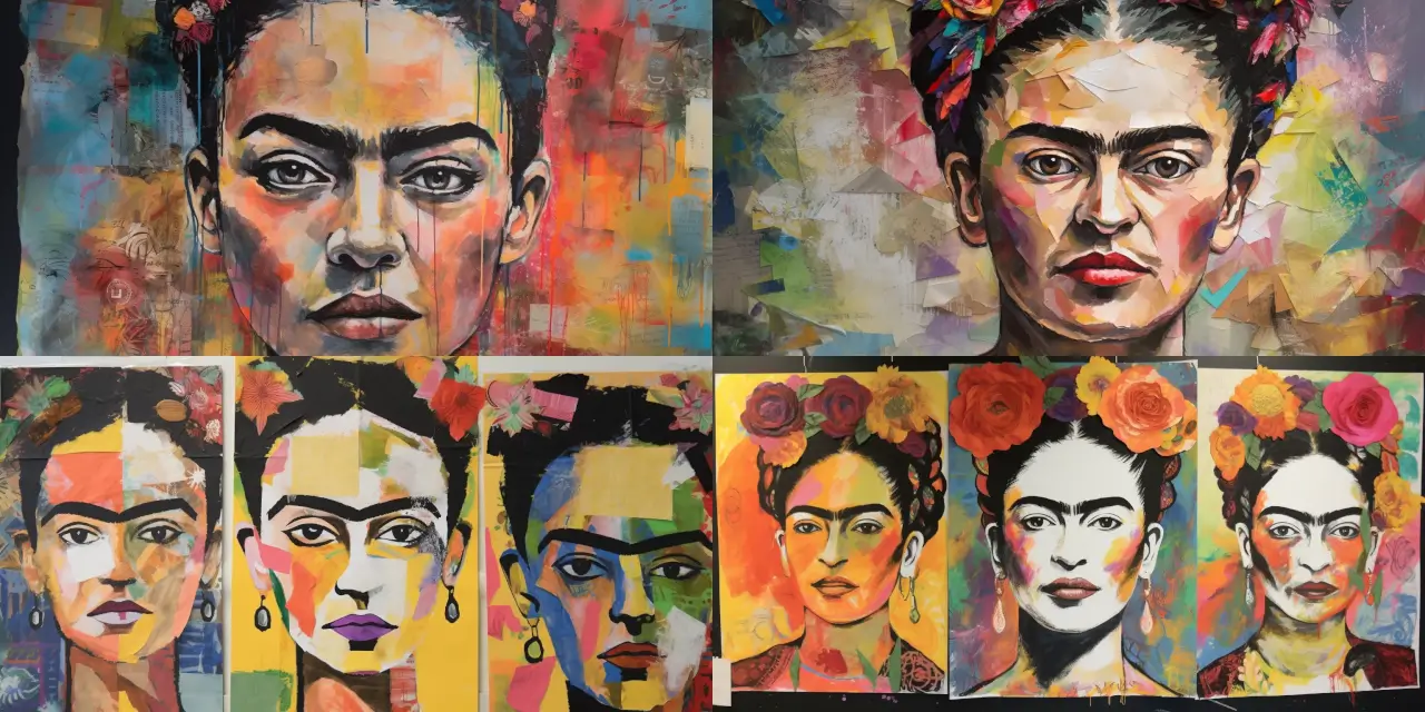 Design an expressive human portrait of {{subject}}, capturing emotions such as {{emotion_1}}, {{emotion_2}}, and {{emotion_3}}, while reflecting experiences like {{experience_1}} and {{experience_2}}. Utilize layers of various materials, including {{material_1}}, {{material_2}}, and {{material_3}}, to create a visually stunning Collage Art piece. Draw inspiration from the artistic styles of {{artist_1}} and {{artist_2}}, while incorporating elements from the {{time_period}} era, and blending with {{art_style}} influences.