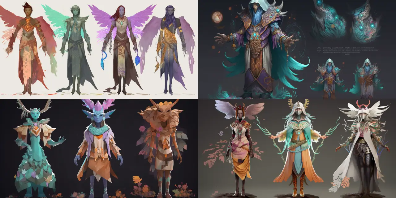 Craft a magical creature in humanoid form, showcasing their unique powers and enchanting appearance by incorporating {{power_1}}, {{power_2}}, and {{power_3}}. Add intricate details to their outfit, including {{outfit_detail_1}}, {{outfit_detail_2}}, and {{outfit_detail_3}}, as well as accessories like {{accessory_1}} and {{accessory_2}}. Create this captivating character in the style of a cartoon avatar, inspired by artists such as {{inspired_artist_1}} and {{inspired_artist_2}}, using mediums like {{medium_1}} or {{medium_2}} to bring their magical essence to life.