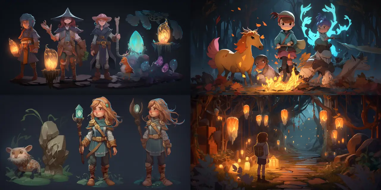 Create a {{age}}-year-old child character with magical powers, adorned with glowing {{runes}}, embarking on a journey in a world populated by spirits and mythical beings. Their appearance should reflect their unique abilities and connection to the mystical world. The Game Character Design should include a detailed background, showcasing the vibrant and otherworldly environment they inhabit, filled with {{mythical_creature_1}}, {{mythical_creature_2}}, and {{mythical_creature_3}}. The art style should evoke a sense of wonder, drawing inspiration from {{artist_1}}, {{artist_2}}, and {{art_style}}. Utilize the medium of {{medium}} to bring this enchanting character to life.