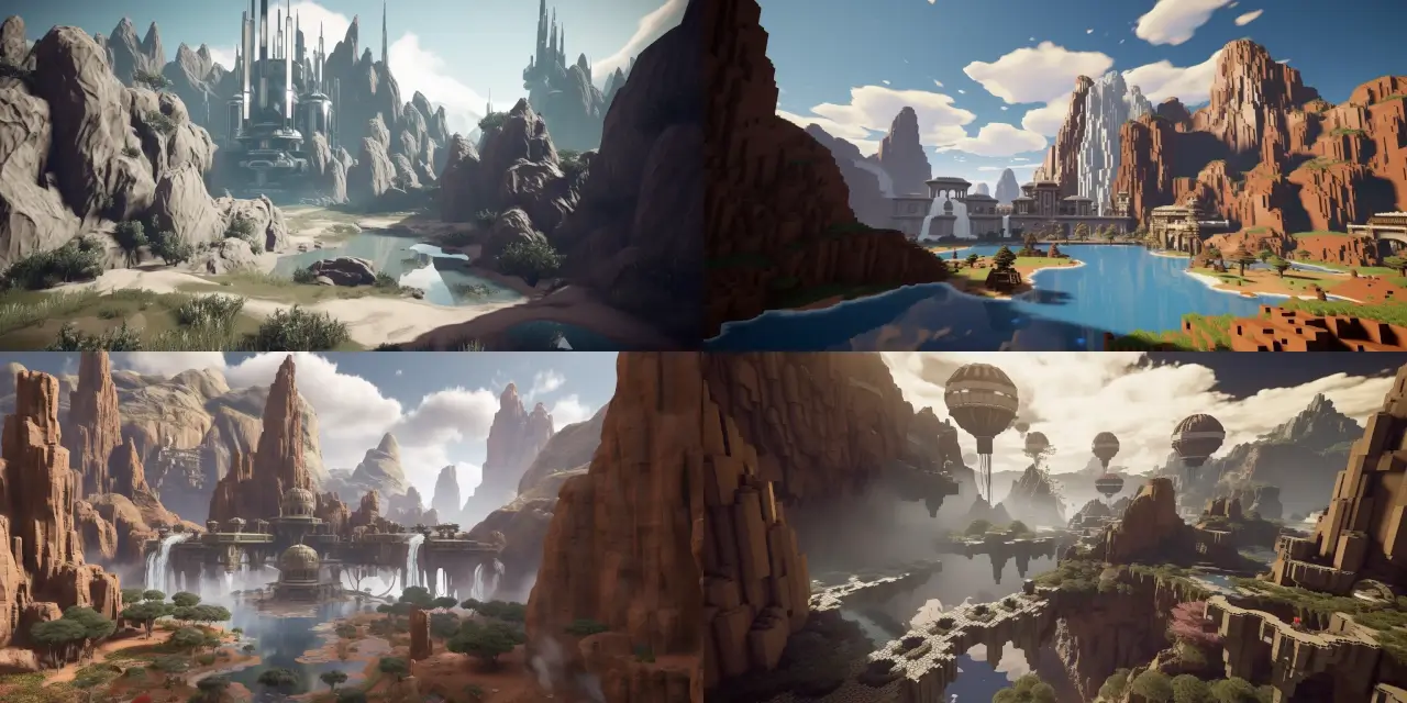 Create an alternate reality Earth featuring {{geographical_feature_1}}, {{geographical_feature_2}}, and {{geographical_feature_3}}, rearranged in a unique and imaginative layout. Incorporate a mix of architectural styles from {{century_1}}, {{century_2}}, and {{century_3}}, seamlessly blending them together to create a visually stunning environment. Highlight Time Travel & Alternate Reality concepts, such as {{time_travel_element_1}}, {{time_travel_element_2}}, and {{alternate_reality_element_1}}, showcasing the interconnectedness of these diverse elements. Utilize a {{art_medium_1}} style to bring this dynamic, multifaceted world to life.